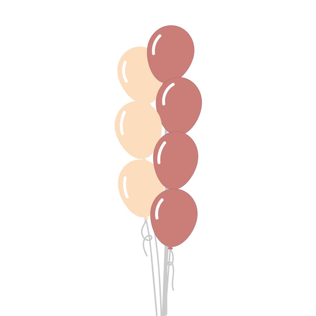 Castle Balloons Balloons 7 Rose gold and Blush Latex Bouquet