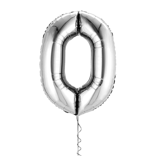 Castle Balloons 0 Silver Giant Helium Numbers