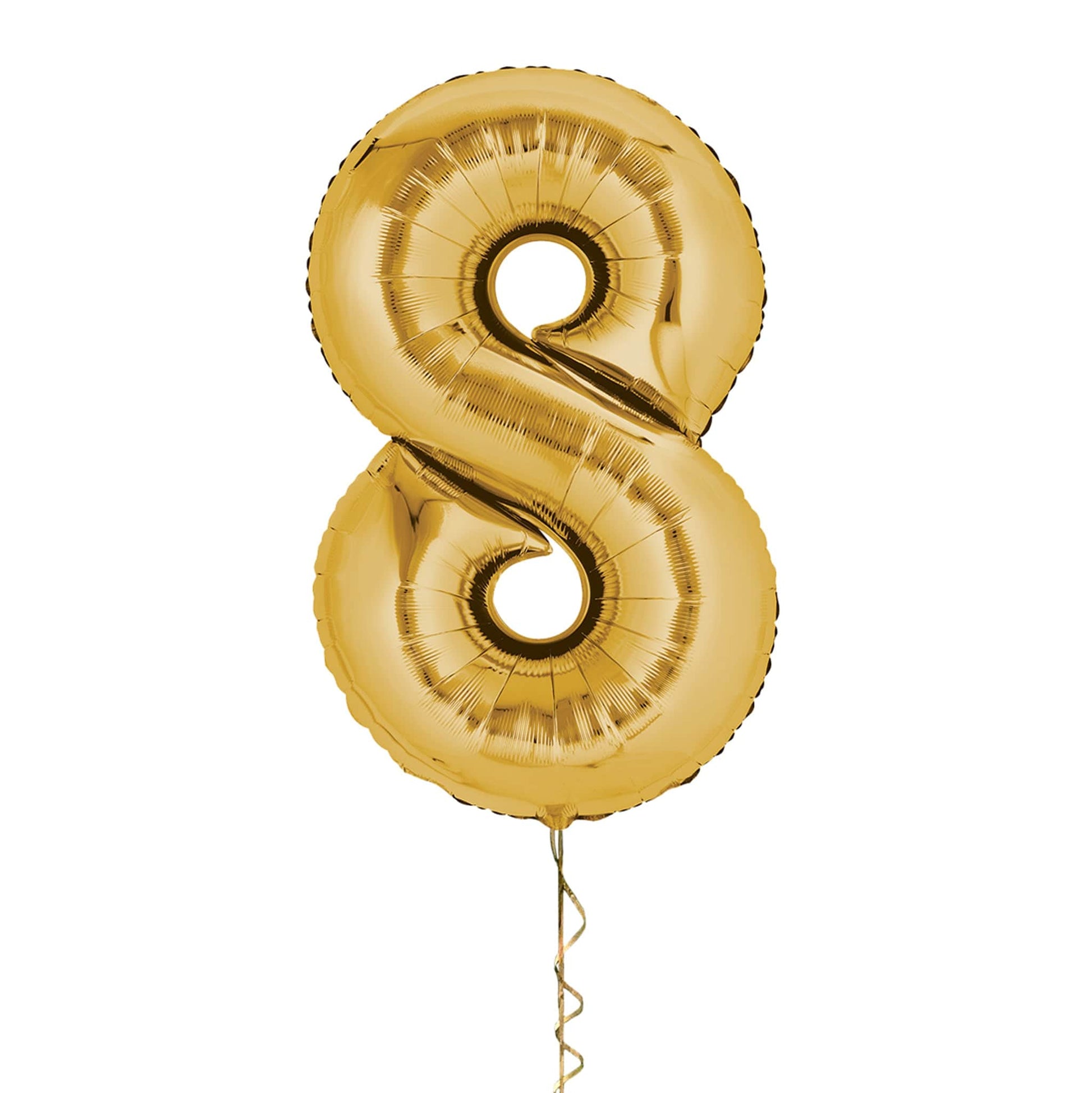 Castle Balloons 8 Gold Giant Helium Numbers