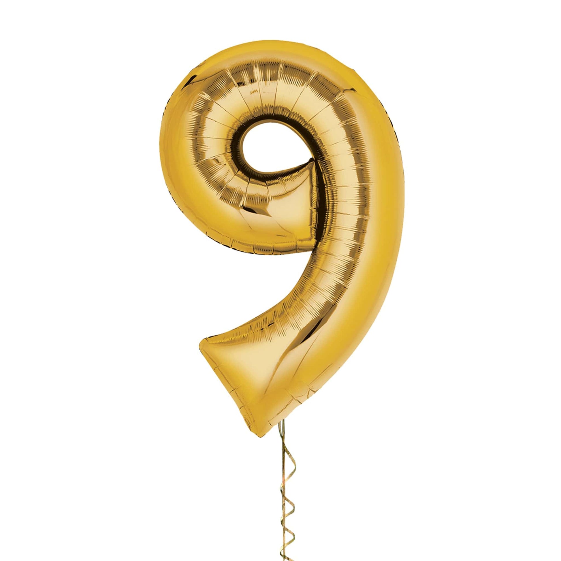 Castle Balloons 9 Gold Giant Helium Numbers