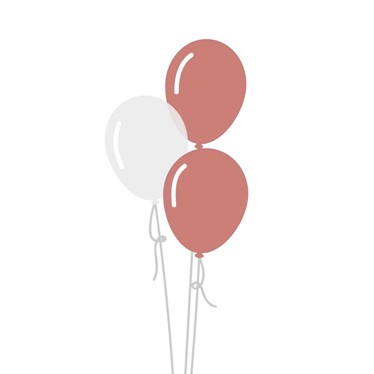 Castle Balloons Balloons 3 Rose Gold and Pearl White Latex Bouquet