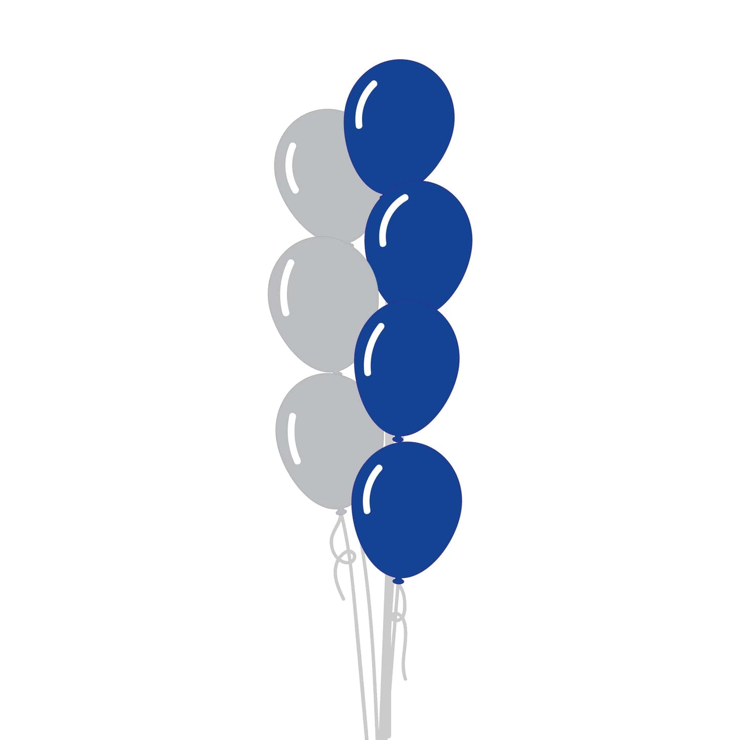 Castle Balloons Balloons 7 Silver and Dark Blue Latex Bouquet