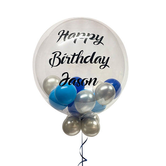 Castle Balloons Balloons Midnight Blue Bubble with Vinyl Writing