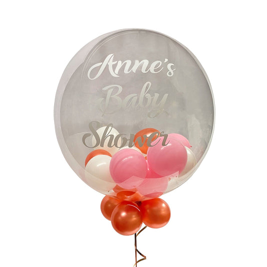 Castle Balloons Balloons Pink Lily Bubble with Vinyl Writing