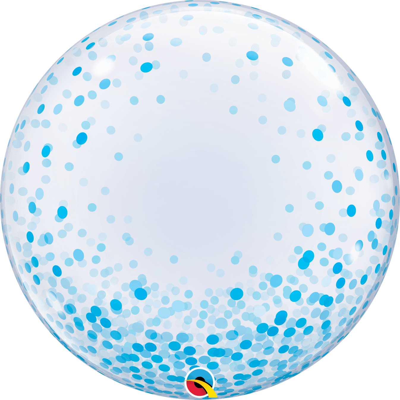 Castle Balloons Blue Confetti Printed Bubble Balloon