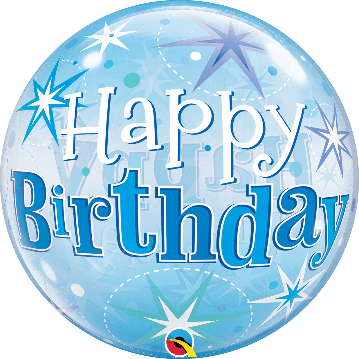 Castle Balloons Blue Happy Birthday Bubble Balloon