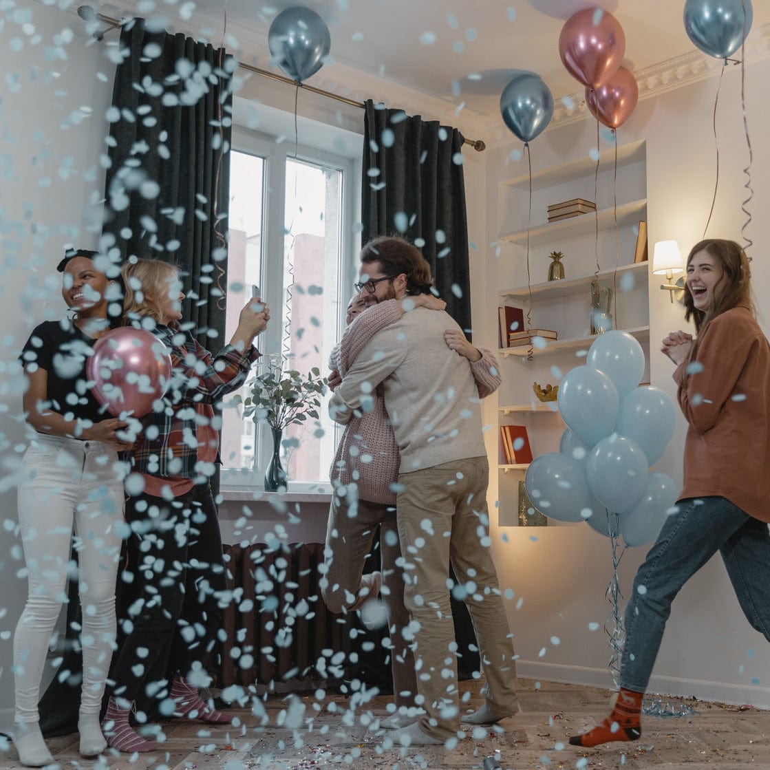 Castle Balloons Gender Reveal with Confetti & Mini Balloons