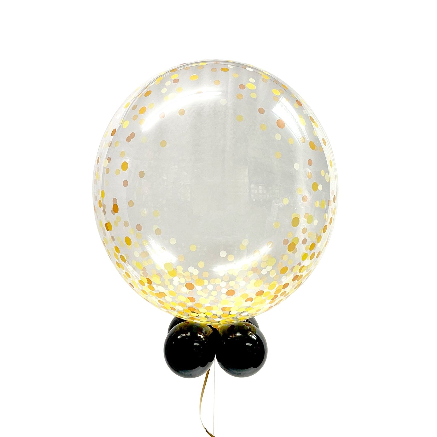 Castle Balloons Gold Confetti Printed Bubble Balloon