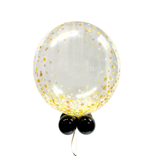 Castle Balloons Gold Confetti Printed Bubble Balloon