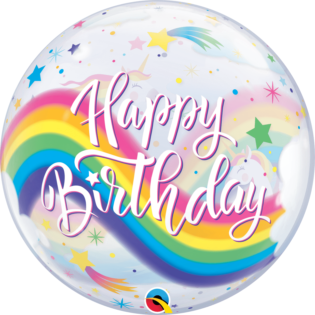 Castle Balloons Happy Birthday Unicorn Bubble Balloon