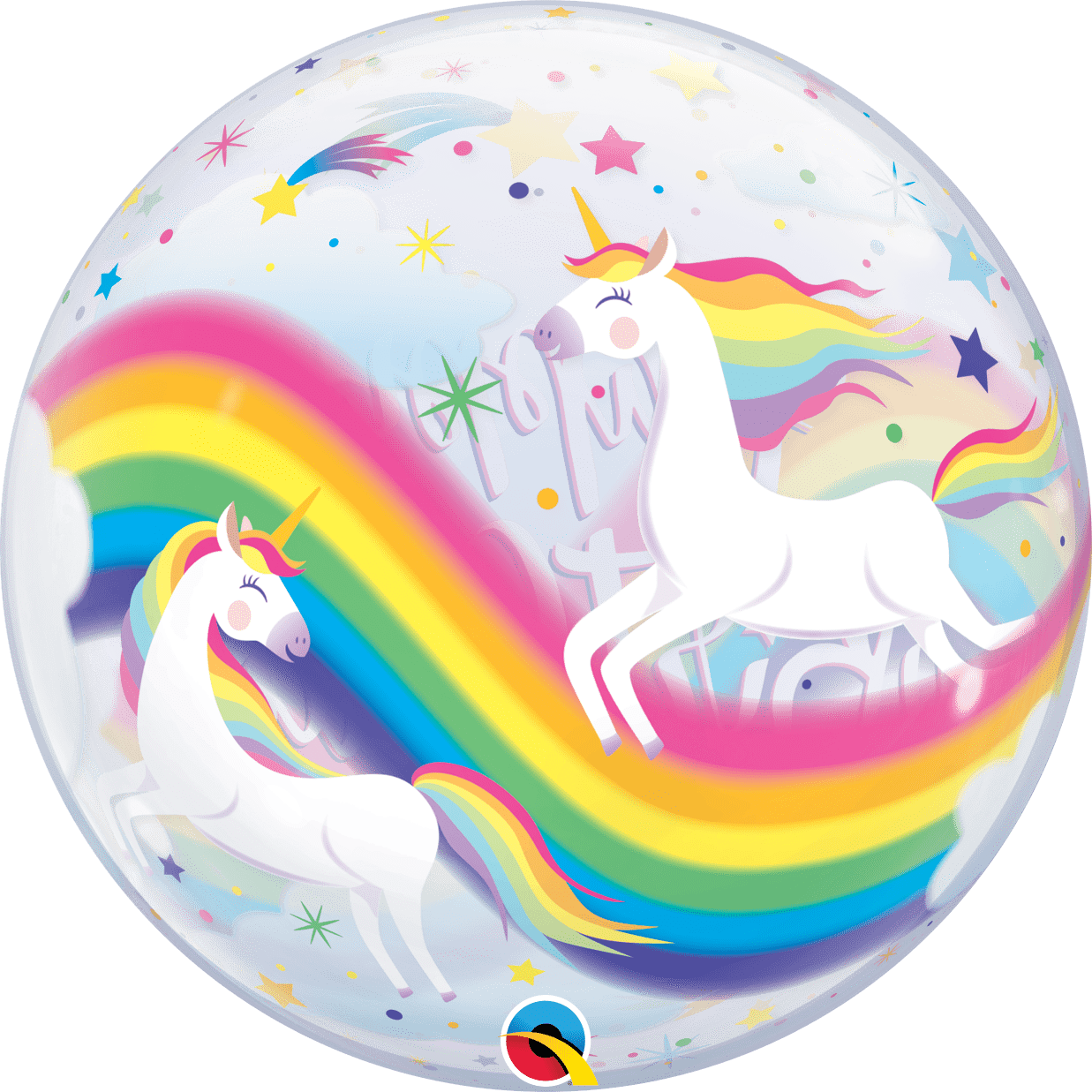 Castle Balloons Happy Birthday Unicorn Bubble Balloon