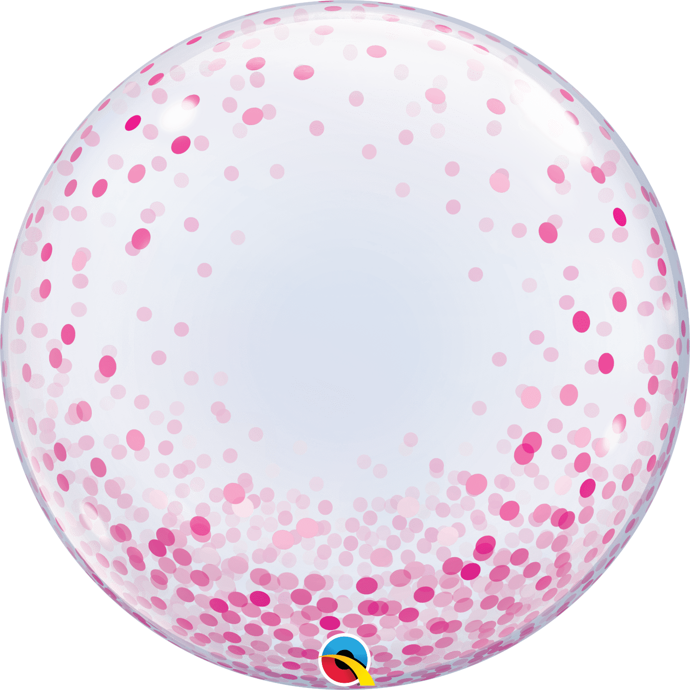 Castle Balloons Pink Confetti Printed Bubble Balloon