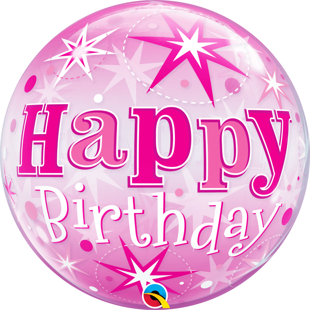 Castle Balloons Pink Happy Birthday Bubble Balloon