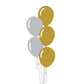 Castle Balloons Balloons 5 Gold and Silver Latex Bouquet