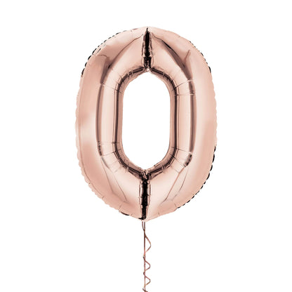 Castle Balloons 0 Rose Gold Giant Helium Numbers