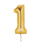 Castle Balloons 1 Gold Giant Helium Numbers