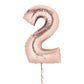 Castle Balloons 2 Rose Gold Giant Helium Numbers