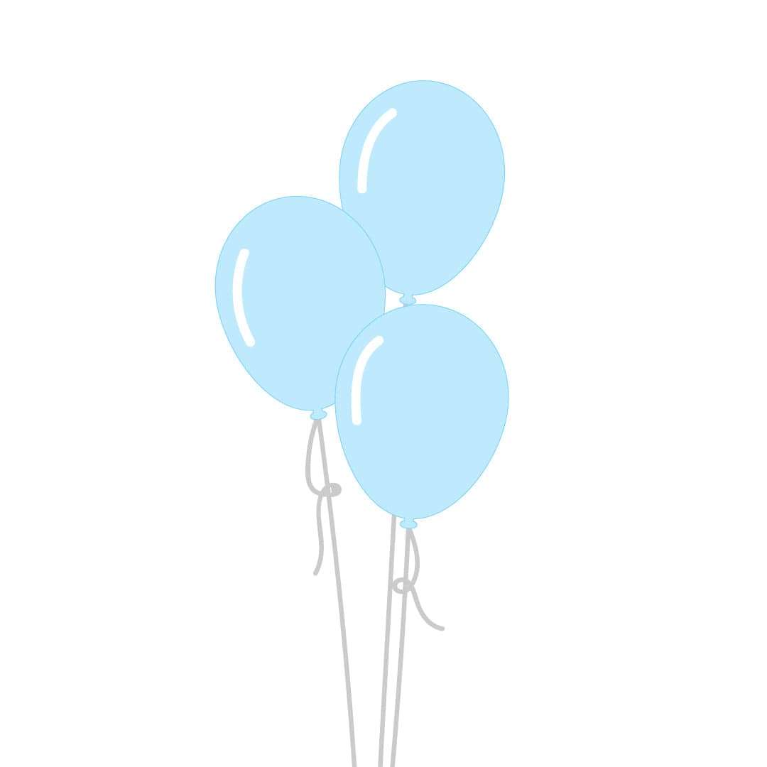Castle Balloons 3 Baby Blue Latex Bouquet