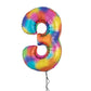 Castle Balloons 3 Rainbow Giant Helium Numbers