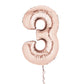 Castle Balloons 3 Rose Gold Giant Helium Numbers