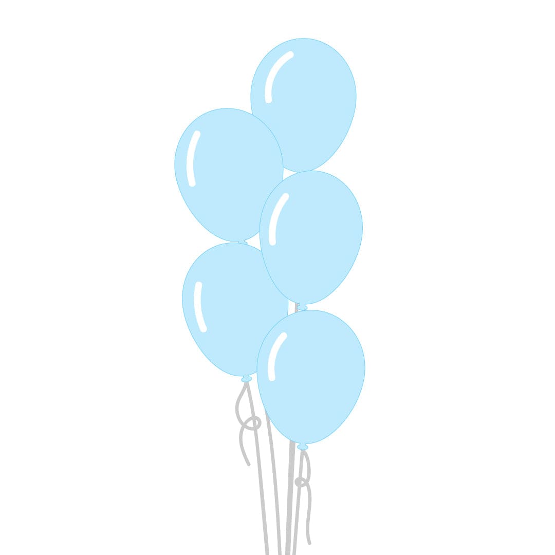 Castle Balloons 5 Baby Blue Latex Bouquet