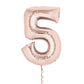 Castle Balloons 5 Rose Gold Giant Helium Numbers
