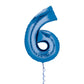 Castle Balloons 6 Blue Giant Helium Numbers
