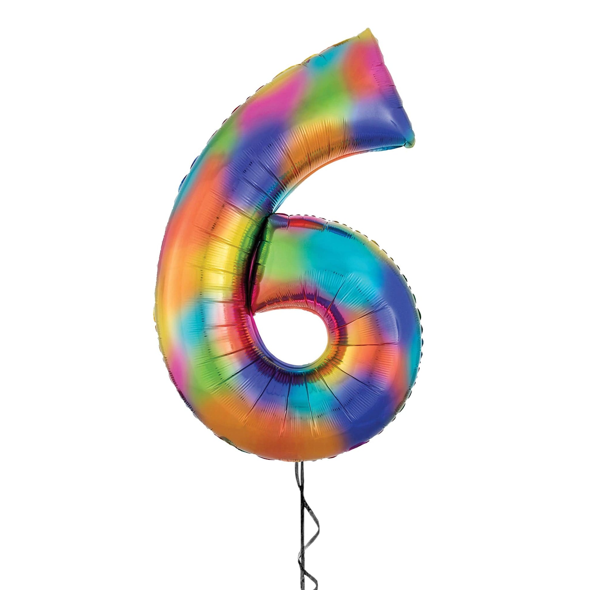 Castle Balloons 6 Rainbow Giant Helium Numbers