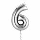 Castle Balloons 6 Silver Giant Helium Numbers