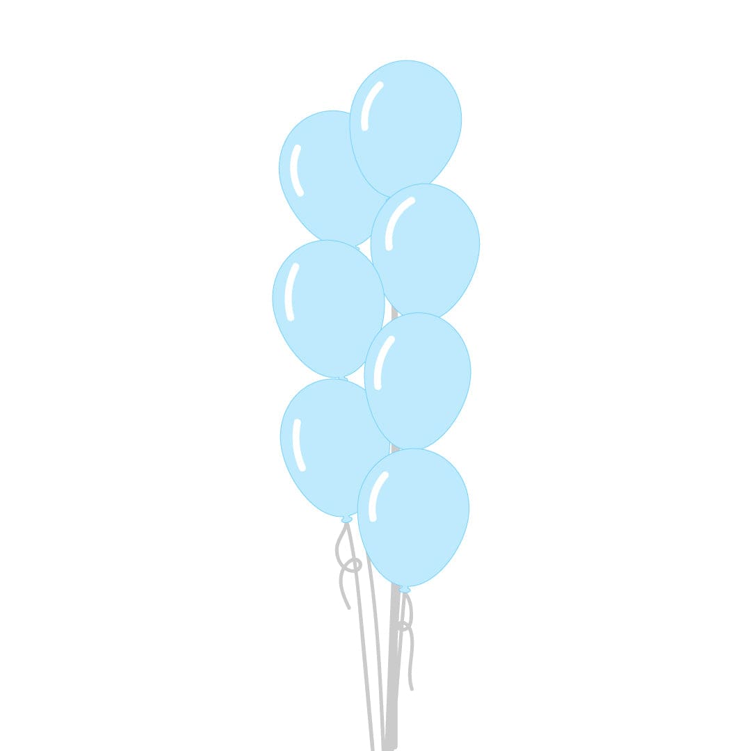 Castle Balloons 7 Baby Blue Latex Bouquet