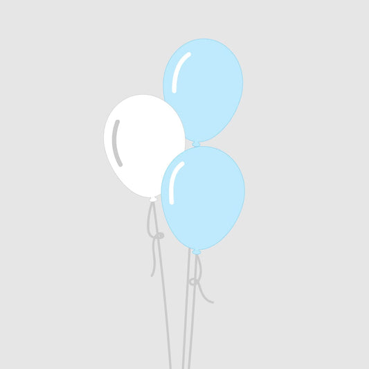 Castle Balloons Balloons 3 Baby Blue and White Latex Bouquet
