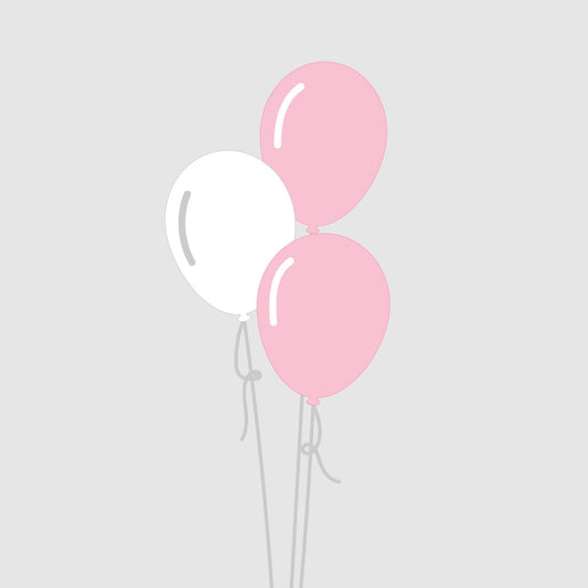 Castle Balloons Balloons 3 Baby Pink and White Latex Bouquet