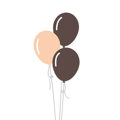 Castle Balloons Balloons 3 Dusty Pink and Brown Latex Bouquet