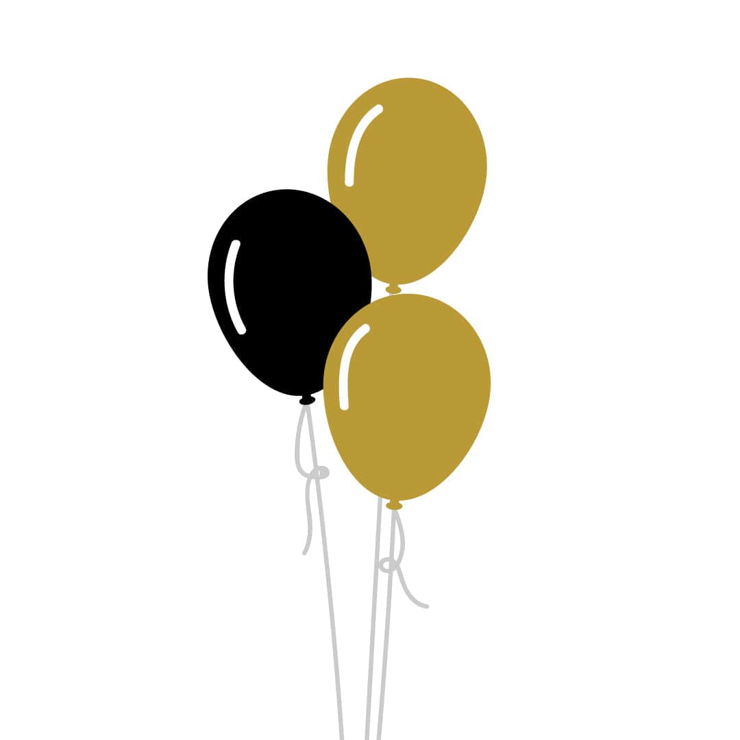 Castle Balloons Balloons 3 Gold and Black Latex Bouquet