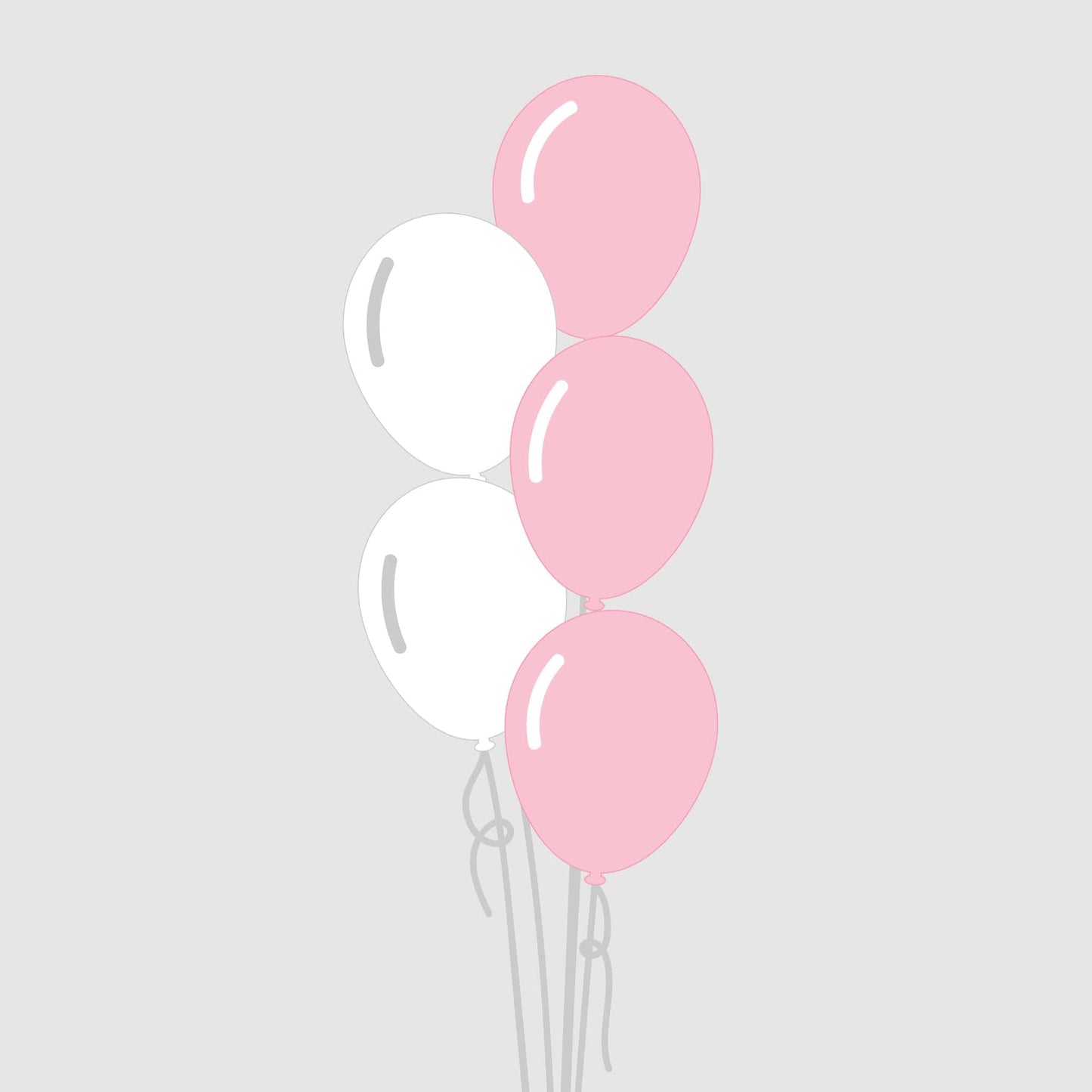Castle Balloons Balloons 5 Baby Pink and White Latex Bouquet