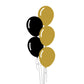 Castle Balloons Balloons 5 Gold and Black Latex Bouquet