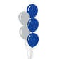 Castle Balloons Balloons 5 Silver and Dark Blue Latex Bouquet