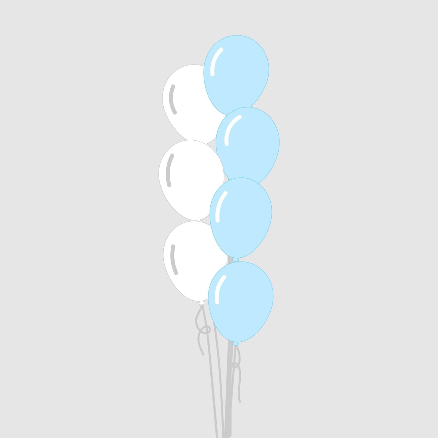Castle Balloons Balloons 7 Baby Blue and White Latex Bouquet