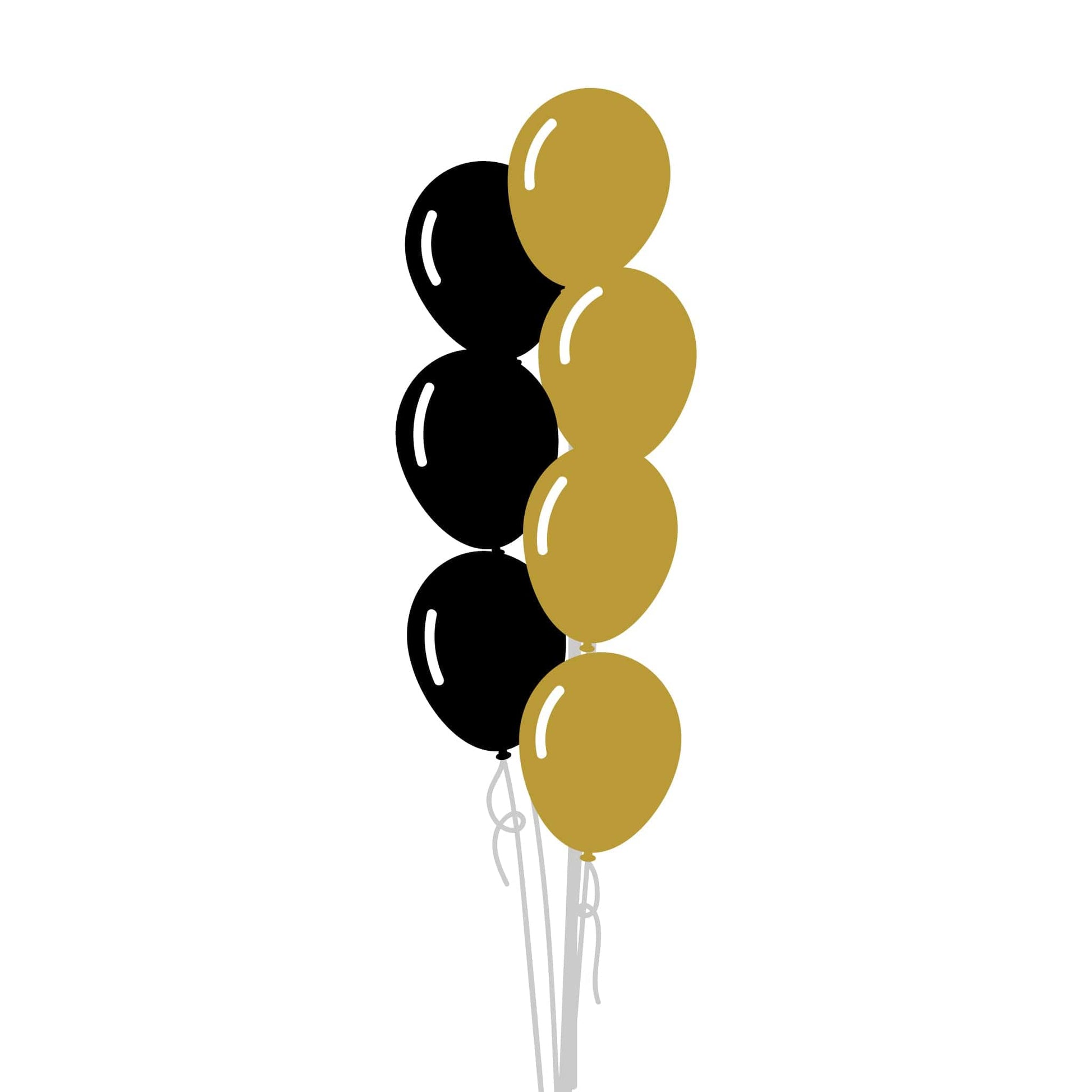 Castle Balloons Balloons 7 Gold and Black Latex Bouquet