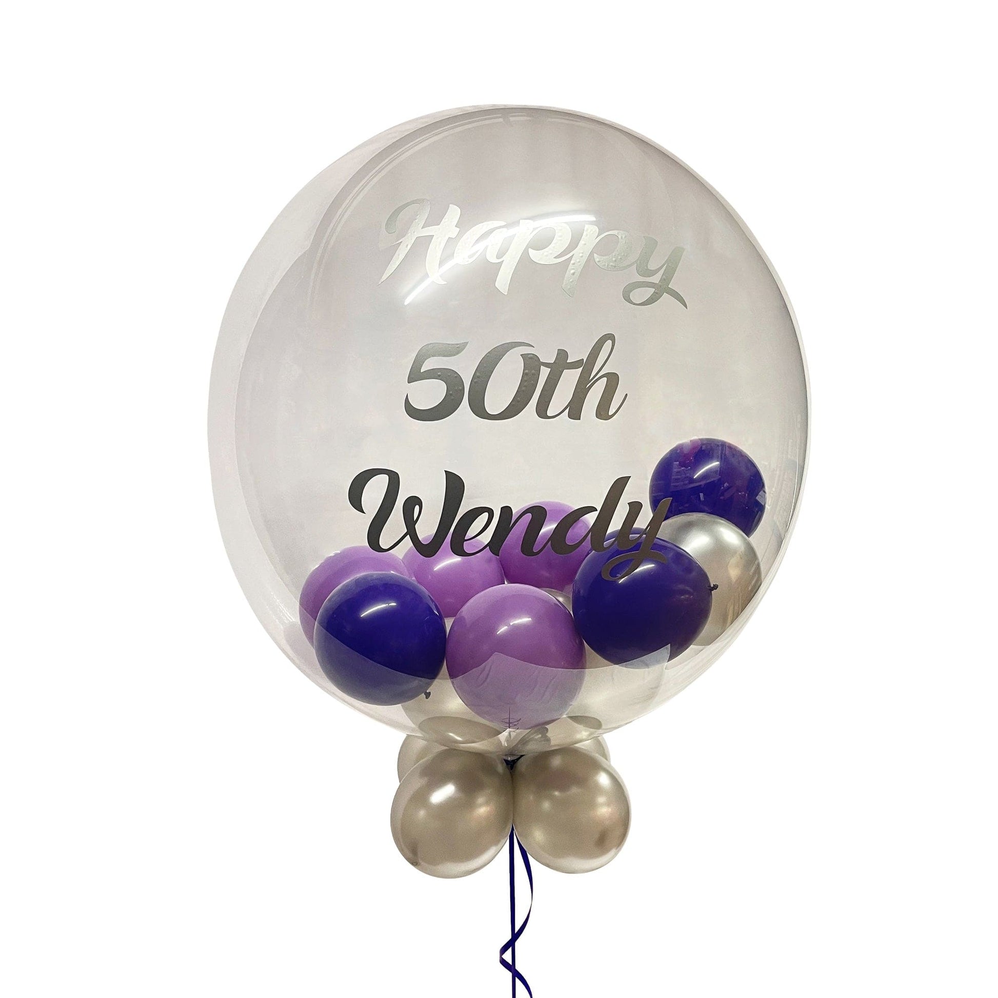 Castle Balloons Balloons Lavender Bubble with Vinyl Writing