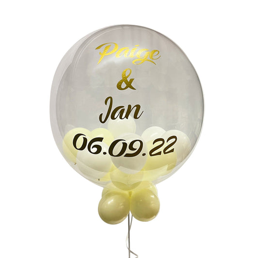 Castle Balloons Balloons Pale Canary Bubble with Vinyl Writing