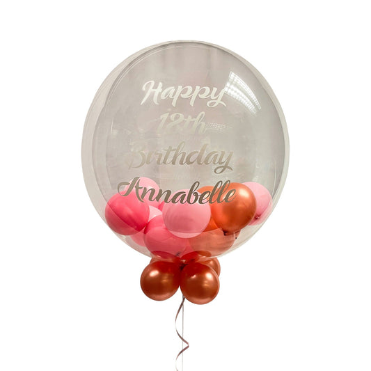 Castle Balloons Balloons Rose Bonbon Bubble with Vinyl Writing