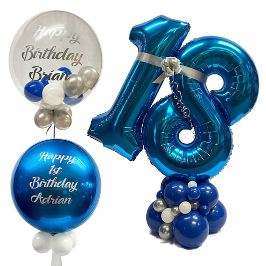 Castle Balloons Blue Birthday Package 1