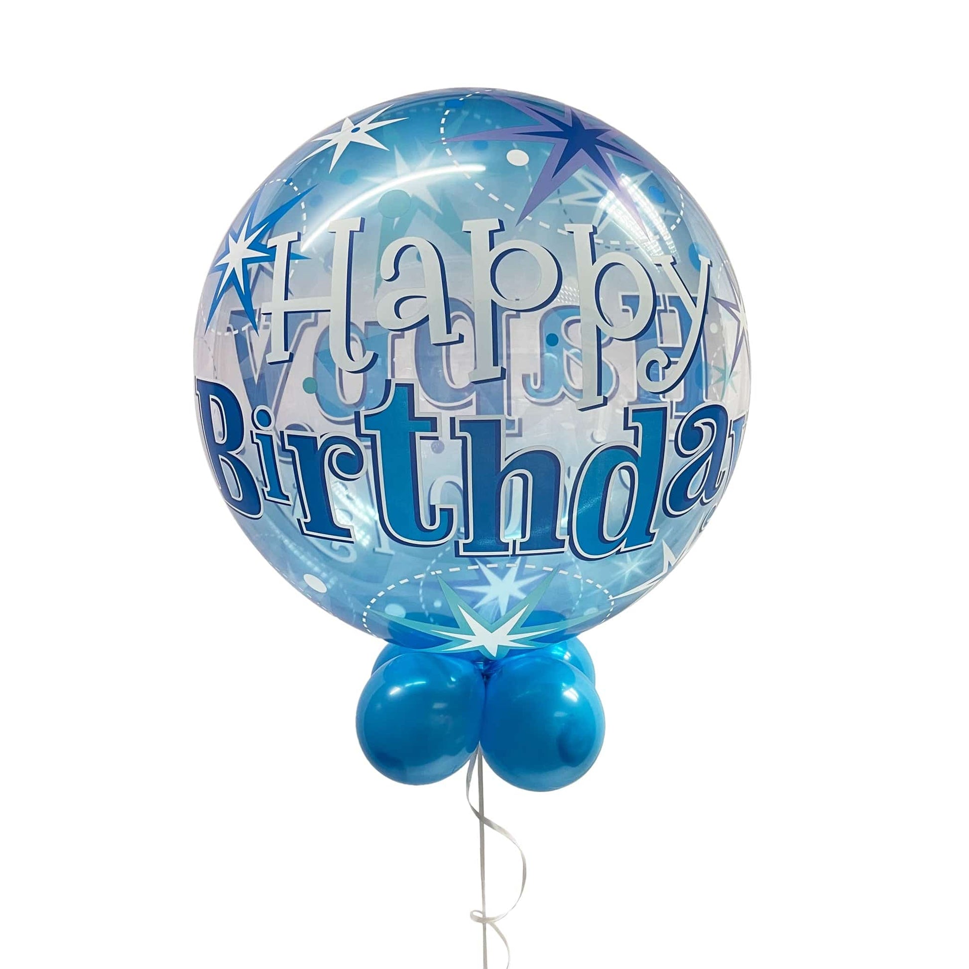 Castle Balloons Blue Happy Birthday Bubble Balloon