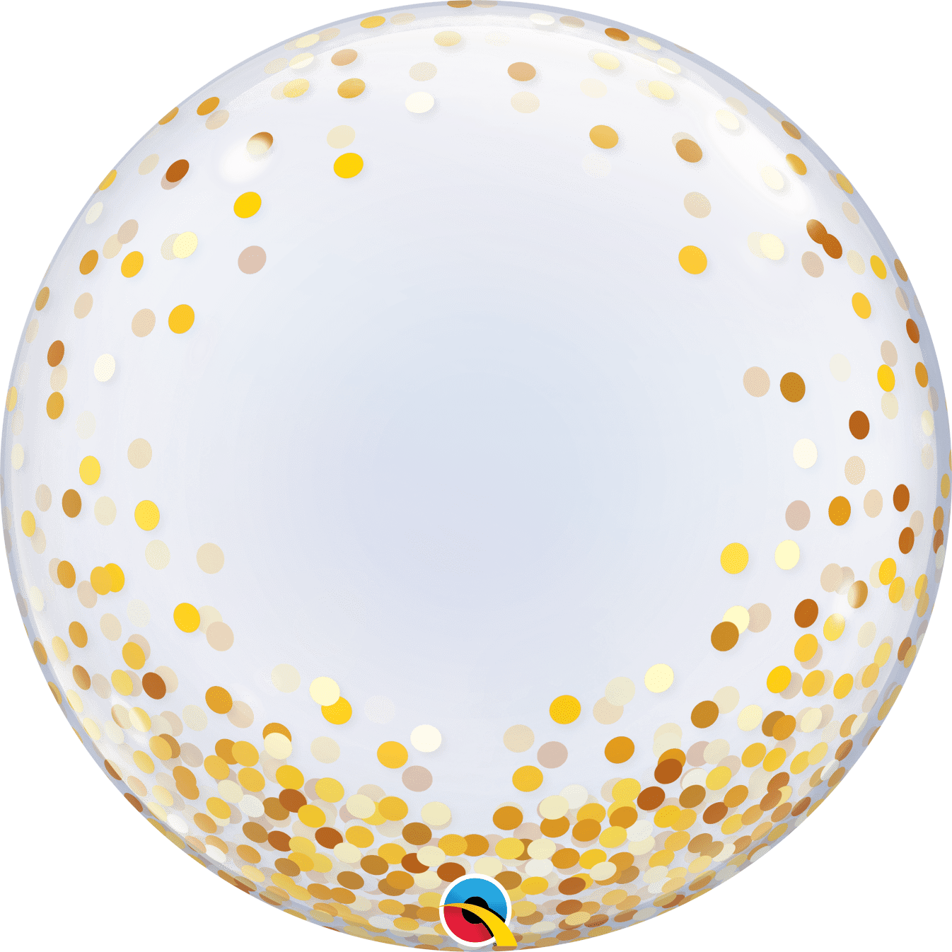 Castle Balloons Gold Confetti Printed Bubble Balloon