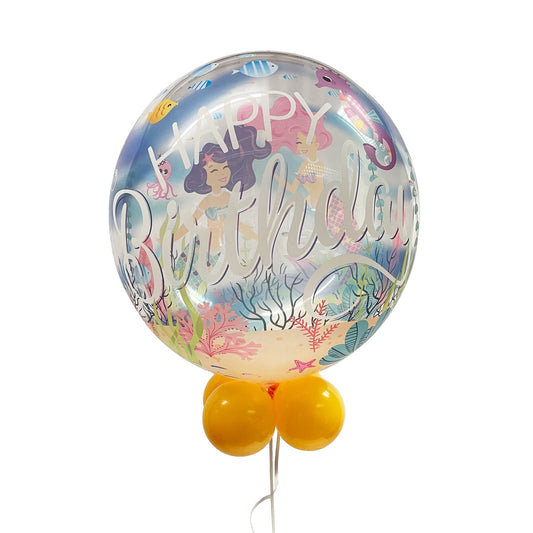 Castle Balloons Happy Birthday Mermaid Bubble Balloon