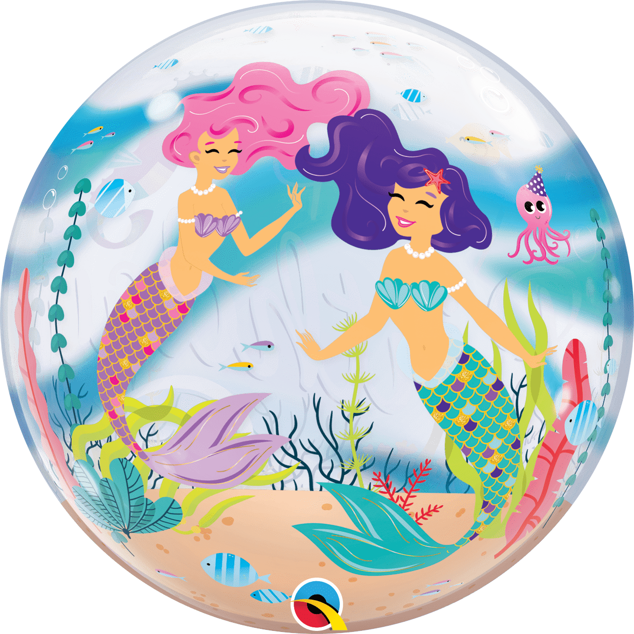 Castle Balloons Happy Birthday Mermaid Bubble Balloon