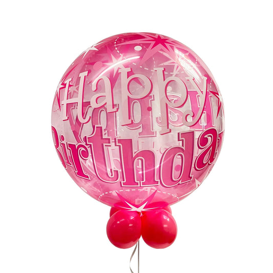 Castle Balloons Pink Happy Birthday Bubble Balloon