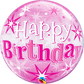 Castle Balloons Pink Happy Birthday Bubble Balloon