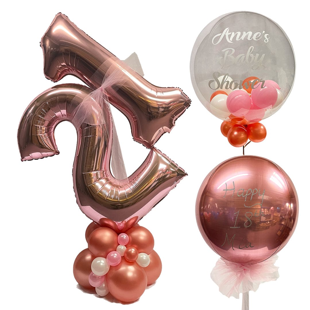 Castle Balloons Rose Gold Birthday Package 1